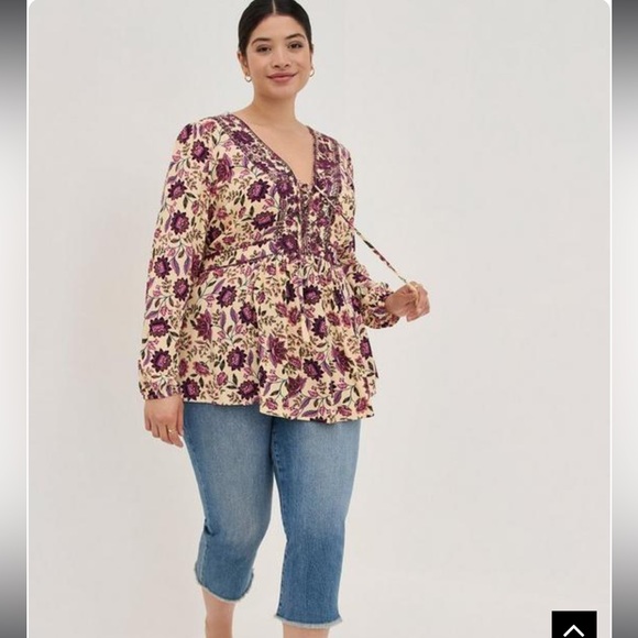 Torrid EUC women’s babydoll embroidered Top - Picture 8 of 15